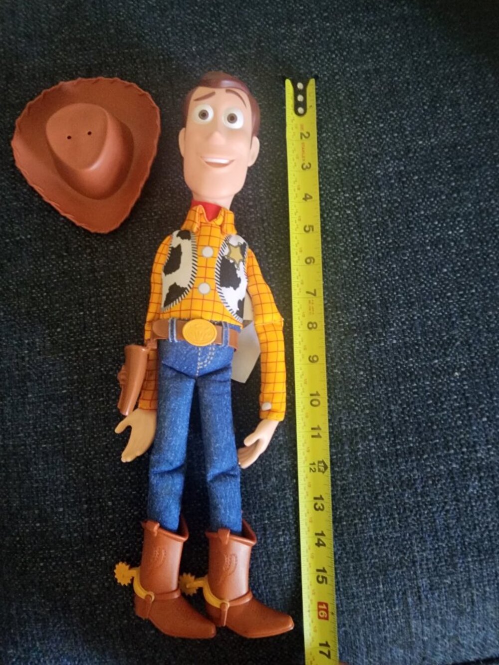 Disney Pixar Toy Story 4 Woody 16" Thinkway Talking Pull String Figure 2019 Hat - Picture 5 of 5